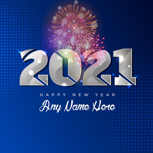 write a name on happy New Year 2021 card picture