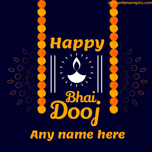 write a name on happy bhai dooj greeting card pic