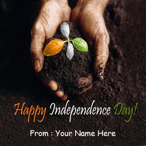 write name happy independence day greetings cards