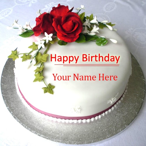 write name on beautiful rose birthday cake images