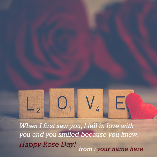 write name on happy rose day with name edit