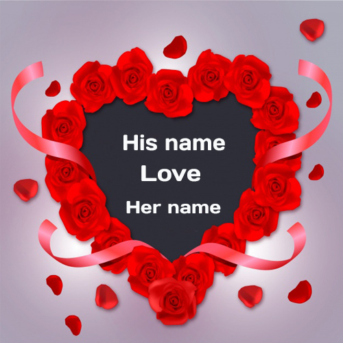 write name on love wishes Rose Greeting Card for lover with name pictures
