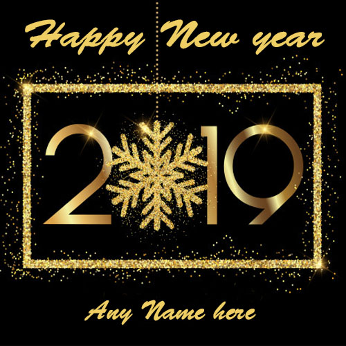 write your name on latest Happy New Year 2019 card